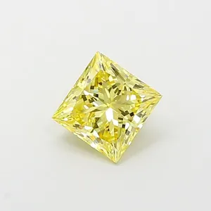 1.1ct PRINCESS Fancy Intense Yellow VS2 Coloured Lab diamond