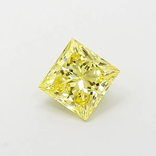 1.1ct PRINCESS Fancy Intense Yellow VS2 Coloured Lab diamond