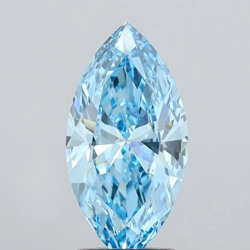 1.95ct MARQUISE Fancy Vivid Blue VVS2 Coloured Lab diamond