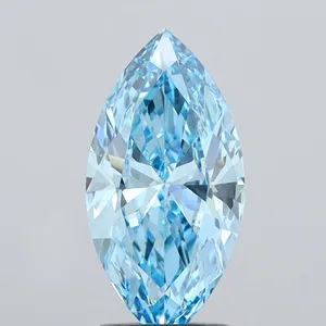 1.95ct MARQUISE Fancy Vivid Blue VVS2 Coloured Lab diamond