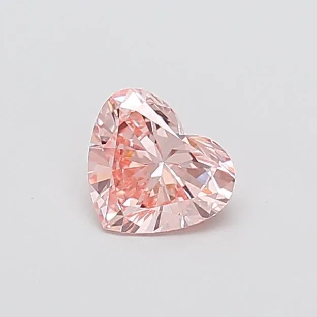 0.74ct HEART Fancy Intense Pink VS1 Coloured Lab diamond