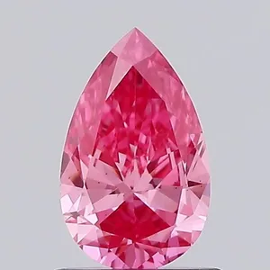 0.65ct PEAR Fancy Vivid Pink VS2 Coloured Lab diamond