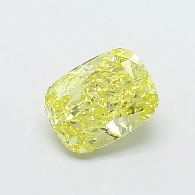 1.41ct CUSHION Fancy Intense Yellow VS2 Coloured Lab diamond