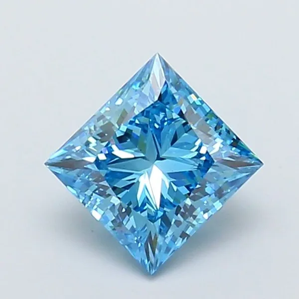 2ct PRINCESS Fancy Vivid Blue VS1 Coloured Lab diamond