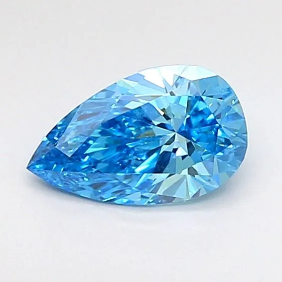 0.61ct PEAR Fancy Vivid Blue VVS1 Coloured Lab diamond
