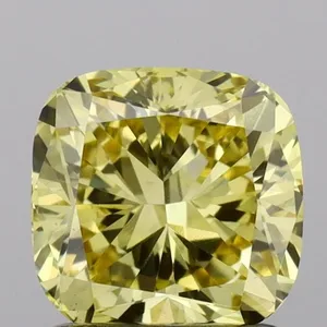 1.11ct CUSHION Fancy Yellow VS1 Coloured Lab diamond