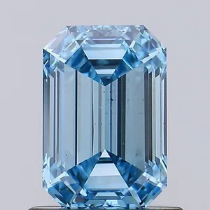 0.98ct EMERALD Fancy Intense Blue VS1 Coloured Lab diamond