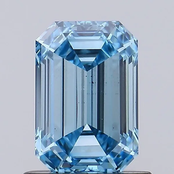 0.98ct EMERALD Fancy Intense Blue VS1 Coloured Lab diamond