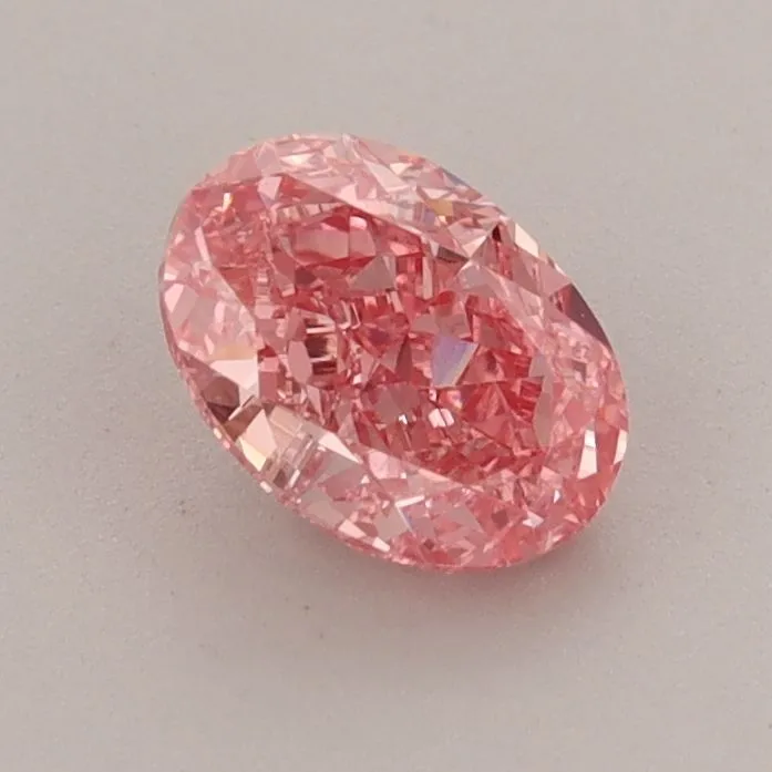 0.80ct OVAL Fancy Vivid Pink VS1 Coloured Lab diamond