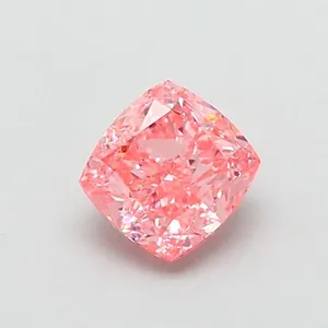 0.73ct CUSHION Fancy Vivid Pink VVS2 Coloured Lab diamond