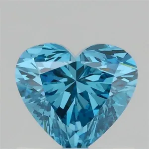 0.7ct HEART Fancy Vivid Blue VVS2 Coloured Lab diamond