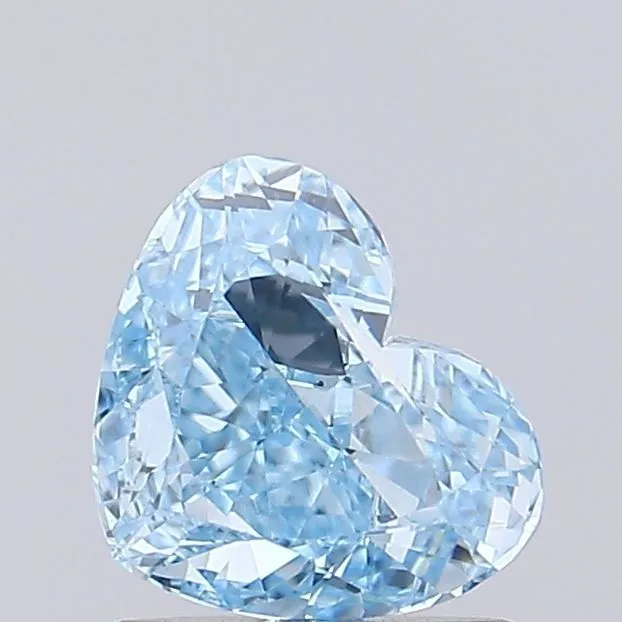 0.90ct HEART Fancy Vivid Blue VS1 Coloured Lab diamond