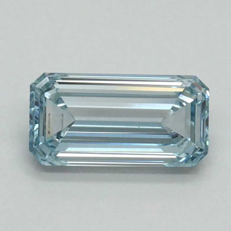 1.00ct EMERALD Fancy Vivid Blue VS1 Coloured Lab diamond