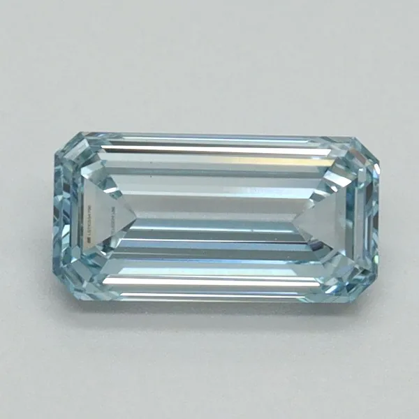 1ct EMERALD Fancy Vivid Blue VS1 Coloured Lab diamond