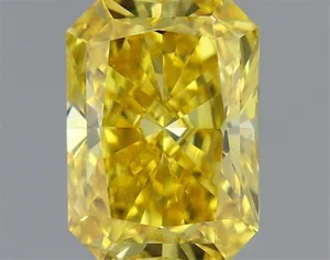 0.81ct RADIANT Fancy Vivid Yellow VVS2 Coloured Lab diamond