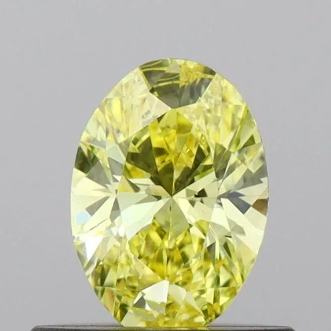 0.41ct OVAL Fancy Intense Yellow VS1 Coloured Lab diamond
