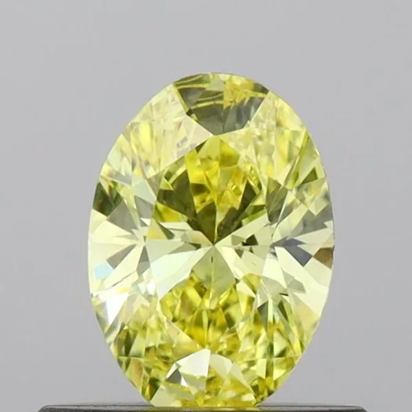 0.41ct OVAL Fancy Intense Yellow VS1 Coloured Lab diamond