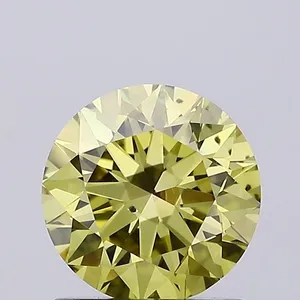 1.12ct ROUND Fancy Yellow SI1 Coloured Lab diamond