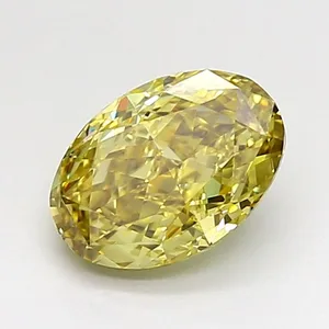 1.08ct OVAL Fancy Intense Yellow VS1 Coloured Lab diamond