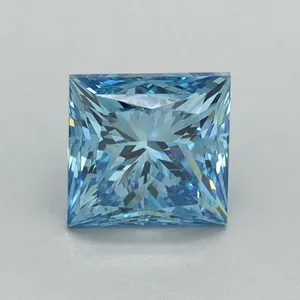 1.14ct PRINCESS Fancy Vivid Blue VS1 Coloured Lab diamond