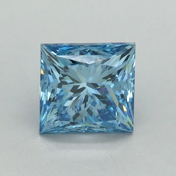 1.14ct PRINCESS Fancy Vivid Blue VS1 Coloured Lab diamond
