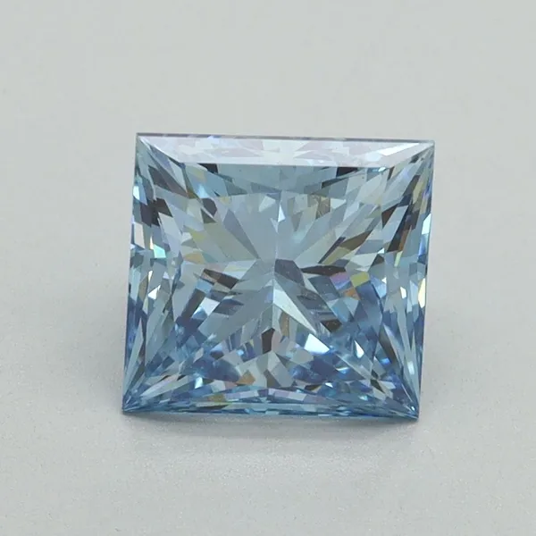 1.88ct PRINCESS Fancy Vivid Blue VS1 Coloured Lab diamond