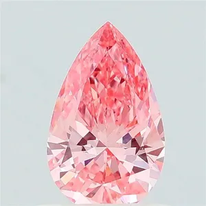 0.6ct PEAR Fancy Vivid Pink VS2 Coloured Lab diamond