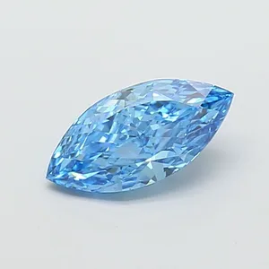 1.87ct MARQUISE Fancy Vivid Blue VS1 Coloured Lab diamond