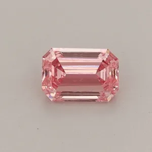 0.38ct EMERALD Fancy Vivid Pink VVS2 Coloured Lab diamond