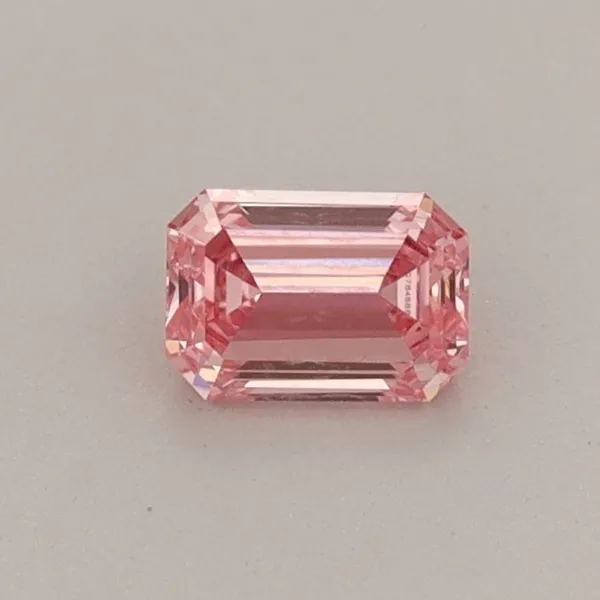 0.38ct EMERALD Fancy Vivid Pink VVS2 Coloured Lab diamond