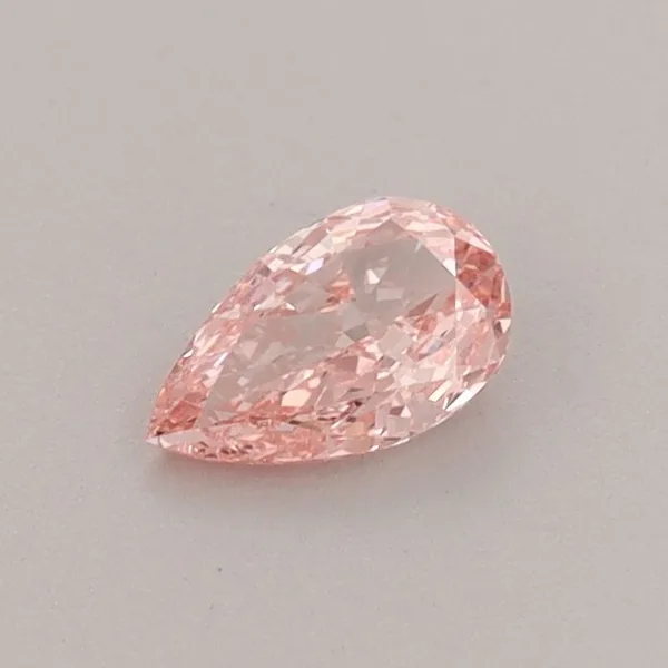 0.34ct PEAR Fancy Vivid Pink VVS2 Coloured Lab diamond