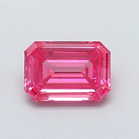0.58ct EMERALD Fancy Vivid Pink VS2 Coloured Lab diamond