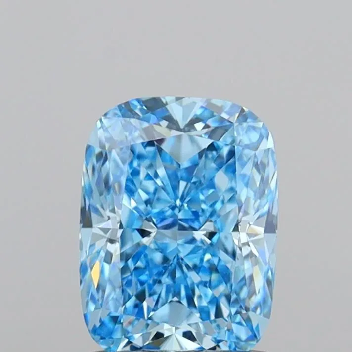 1.01ct CUSHION Fancy Vivid Blue VVS1 Coloured Lab diamond