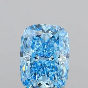 1.01ct CUSHION Fancy Vivid Blue VVS1 Coloured Lab diamond