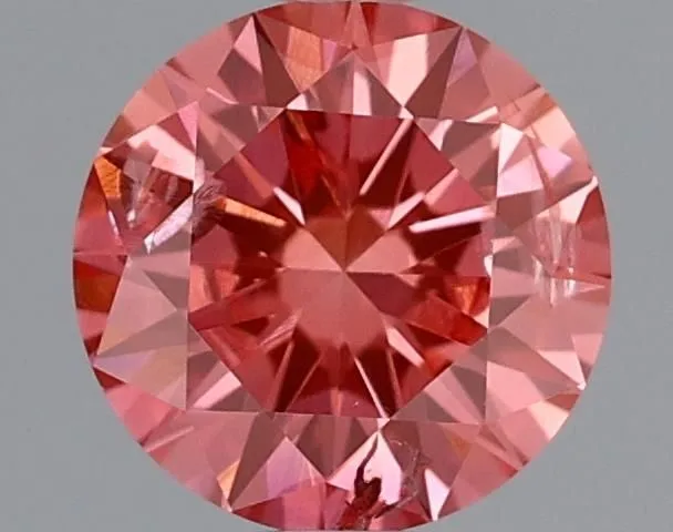 0.52ct ROUND Fancy Vivid Pink SI2 Coloured Lab diamond