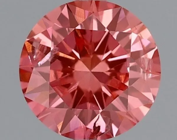 0.52ct ROUND Fancy Vivid Pink SI2 Coloured Lab diamond