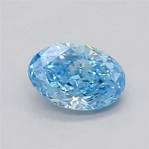 0.3ct OVAL Fancy Vivid Blue VS1 Coloured Lab diamond