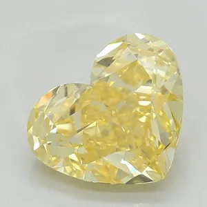 1.28ct HEART Fancy Vivid Yellow VVS2 Coloured Lab diamond