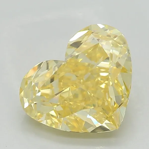 1.28ct HEART Fancy Vivid Yellow VVS2 Coloured Lab diamond