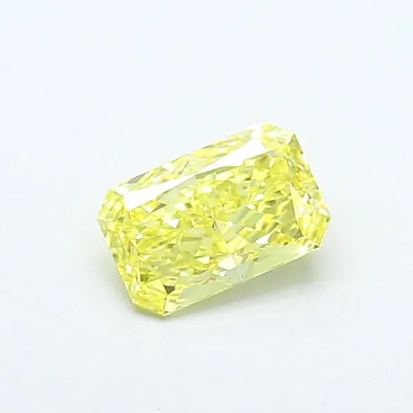 0.9ct RADIANT Fancy Vivid Yellow VS2 Coloured Lab diamond