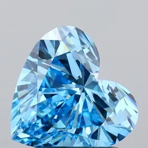 1.53ct HEART Fancy Vivid Blue VVS1 Coloured Lab diamond