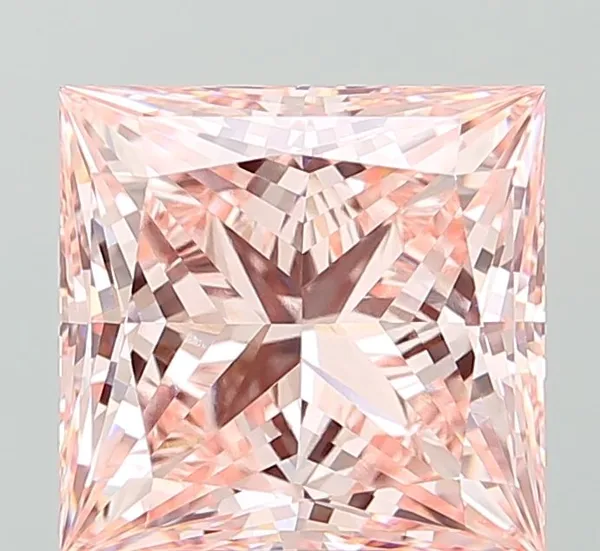 4.68ct PRINCESS Fancy Intense Pink VVS2 Coloured Lab diamond
