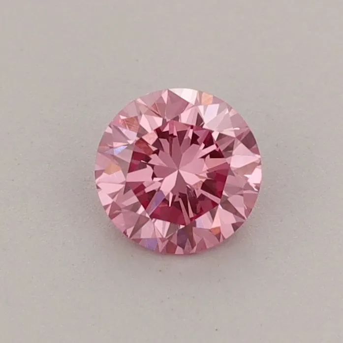 0.39ct ROUND Fancy Vivid Pink VVS2 Coloured Lab diamond
