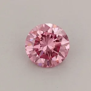 0.39ct ROUND Fancy Vivid Pink VVS2 Coloured Lab diamond