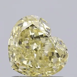 0.9ct HEART Fancy Yellow VVS2 Coloured Lab diamond