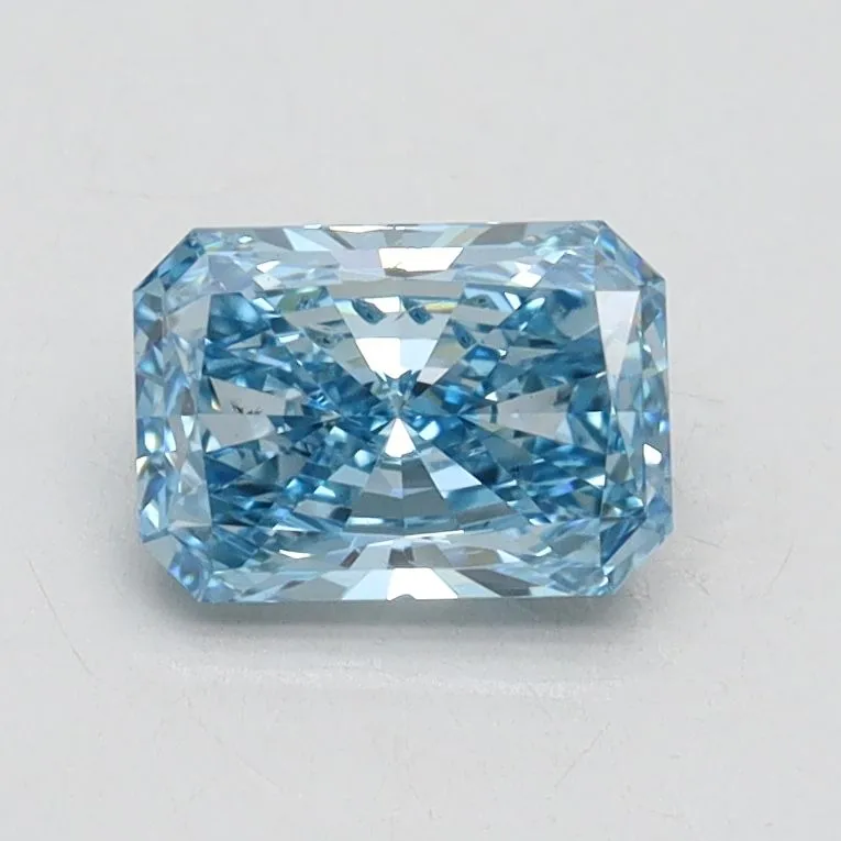 0.85ct RADIANT Fancy Vivid Blue SI1 Coloured Lab diamond