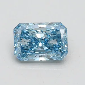 0.85ct RADIANT Fancy Vivid Blue SI1 Coloured Lab diamond