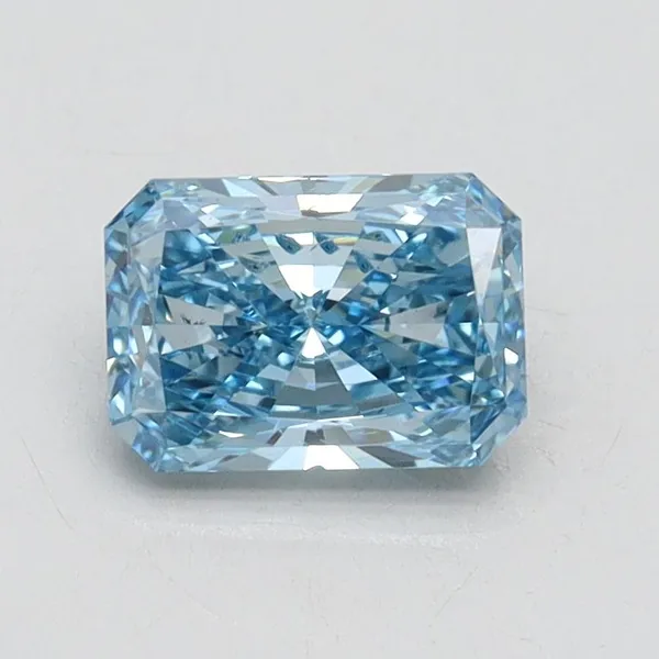 0.85ct RADIANT Fancy Vivid Blue SI1 Coloured Lab diamond