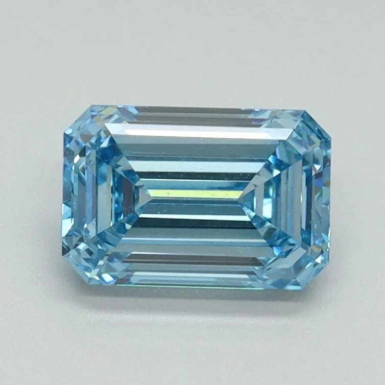 1.03ct EMERALD Fancy Vivid Blue VVS2 Coloured Lab diamond