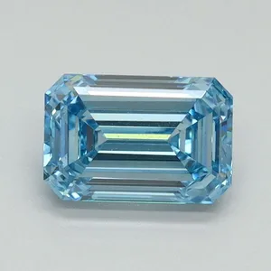 1.03ct EMERALD Fancy Vivid Blue VVS2 Coloured Lab diamond
